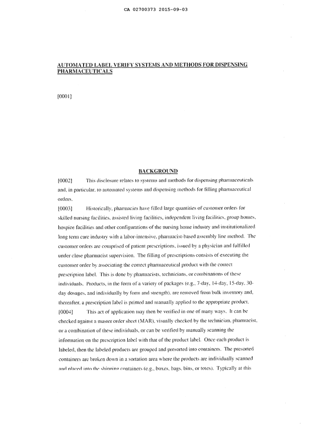 Document de brevet canadien 2700373. Description 20150903. Image 1 de 33