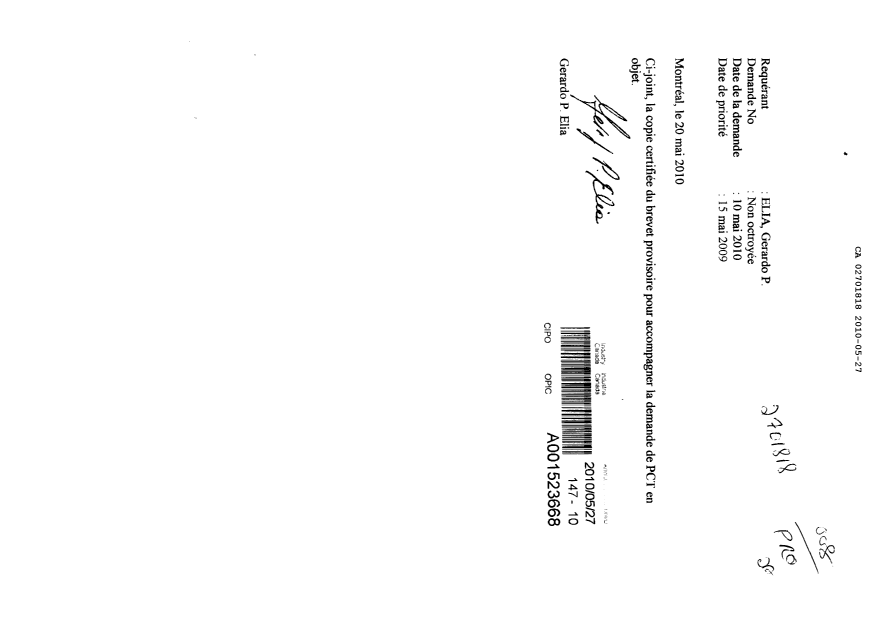 Document de brevet canadien 2701818. Poursuite-Amendment 20091227. Image 1 de 1