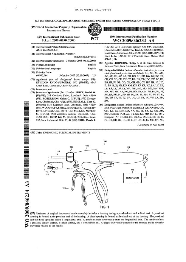 Canadian Patent Document 2701962. Abstract 20100408. Image 1 of 2