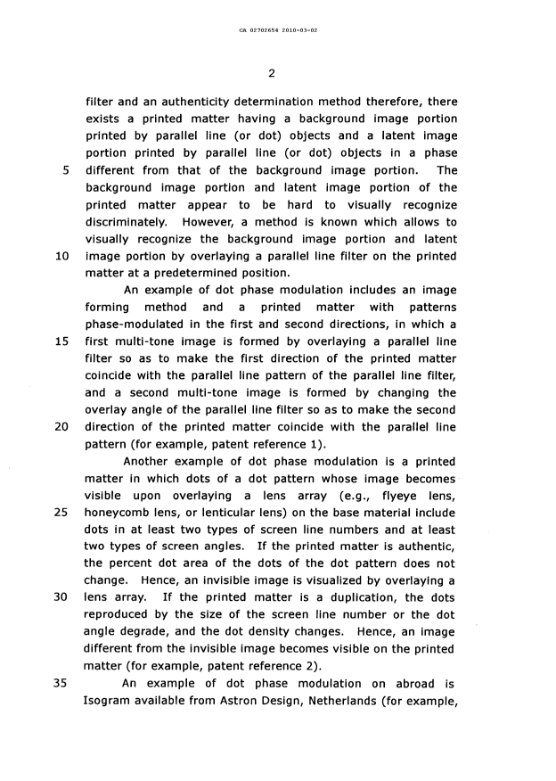 Canadian Patent Document 2702654. Description 20100302. Image 2 of 95