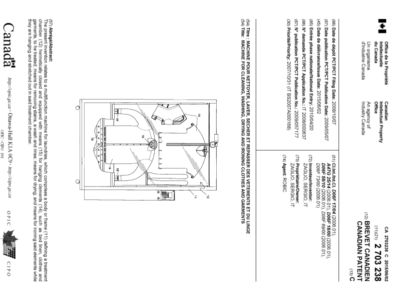 Canadian Patent Document 2703238. Cover Page 20150511. Image 1 of 1