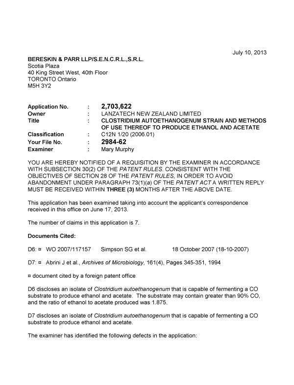 Canadian Patent Document 2703622. Prosecution-Amendment 20121210. Image 1 of 3