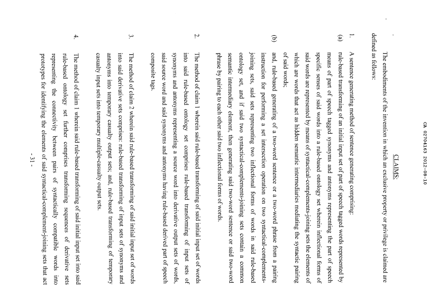 Document de brevet canadien 2704163. Revendications 20111210. Image 1 de 2