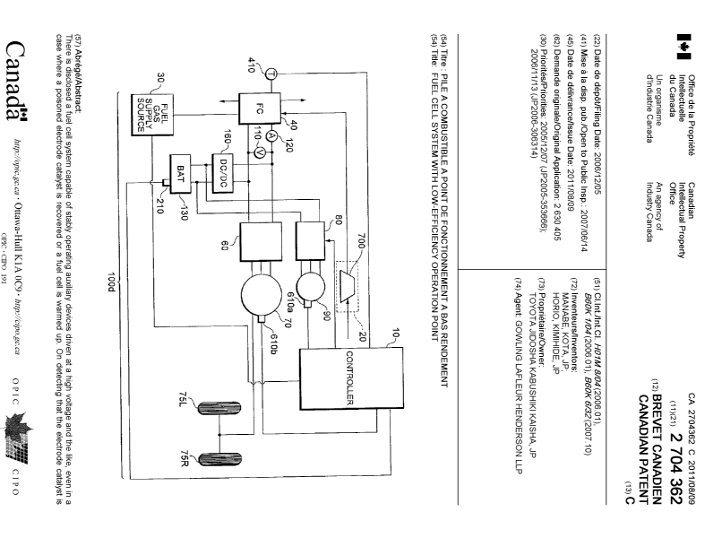 Document de brevet canadien 2704362. Page couverture 20101212. Image 1 de 2