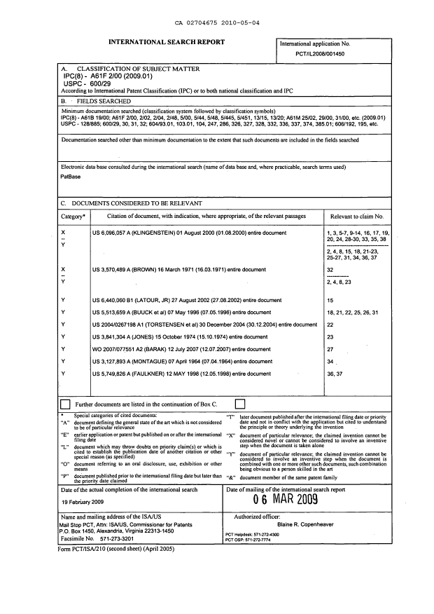 Document de brevet canadien 2704675. PCT 20100504. Image 2 de 2