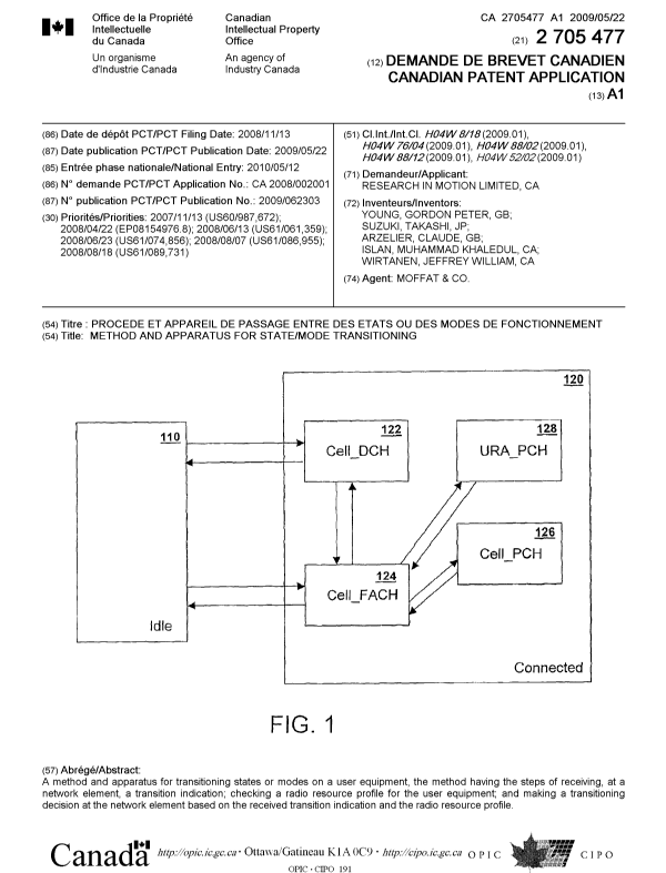 Document de brevet canadien 2705477. Page couverture 20120703. Image 1 de 1