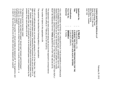 Document de brevet canadien 2706972. Poursuite-Amendment 20111229. Image 1 de 2