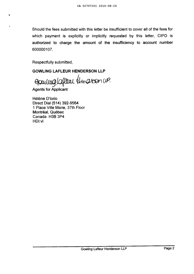 Canadian Patent Document 2707201. Correspondence 20100826. Image 2 of 3