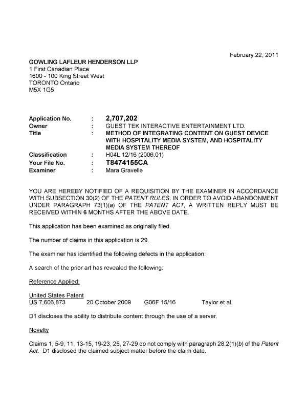 Document de brevet canadien 2707202. Poursuite-Amendment 20110222. Image 1 de 4