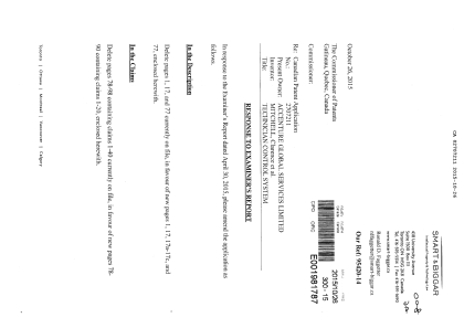 Canadian Patent Document 2707211. Prosecution-Amendment 20141226. Image 1 of 47