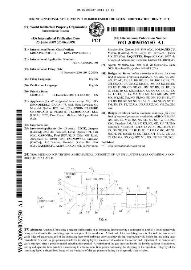 Document de brevet canadien 2708537. Abr%C3%A9g%C3%A9 20091209. Image 1 de 1