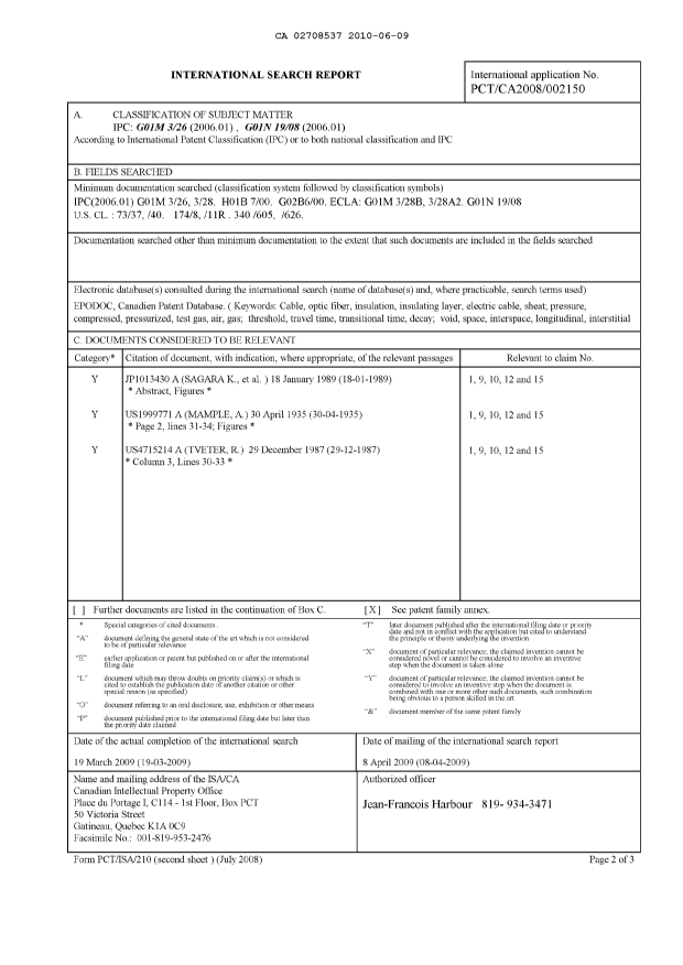 Document de brevet canadien 2708537. PCT 20091209. Image 1 de 2