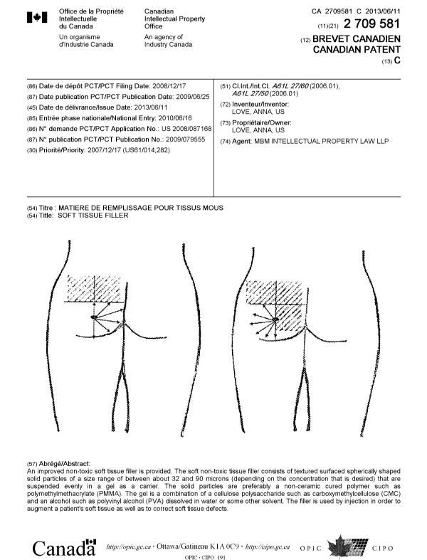 Canadian Patent Document 2709581. Cover Page 20130524. Image 1 of 1