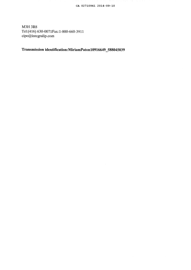 Canadian Patent Document 2710941. Correspondence 20140910. Image 2 of 5