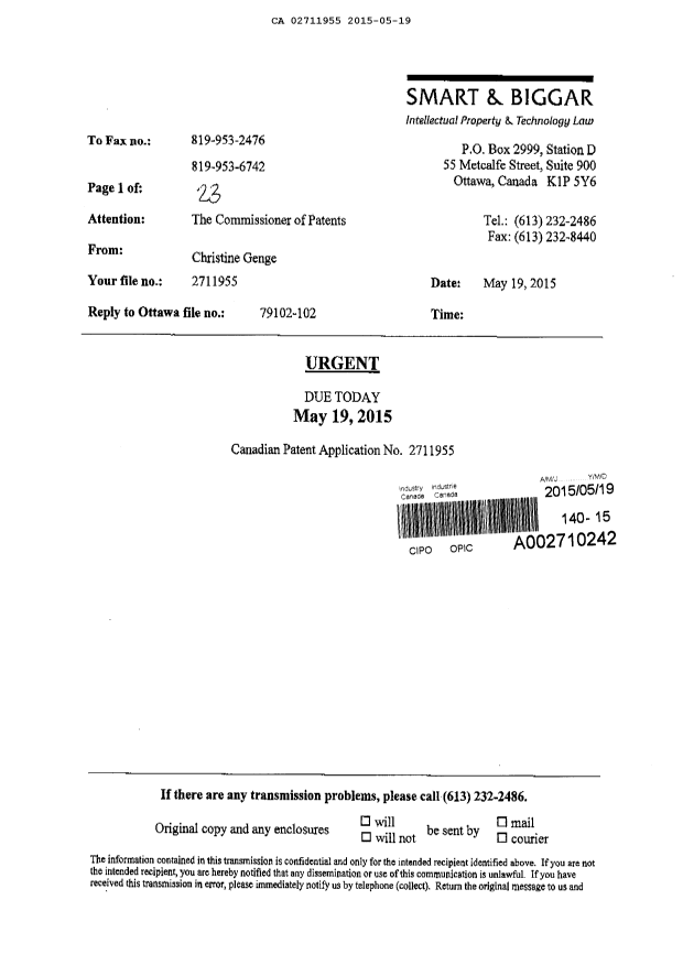 Canadian Patent Document 2711955. Prosecution-Amendment 20150519. Image 23 of 23