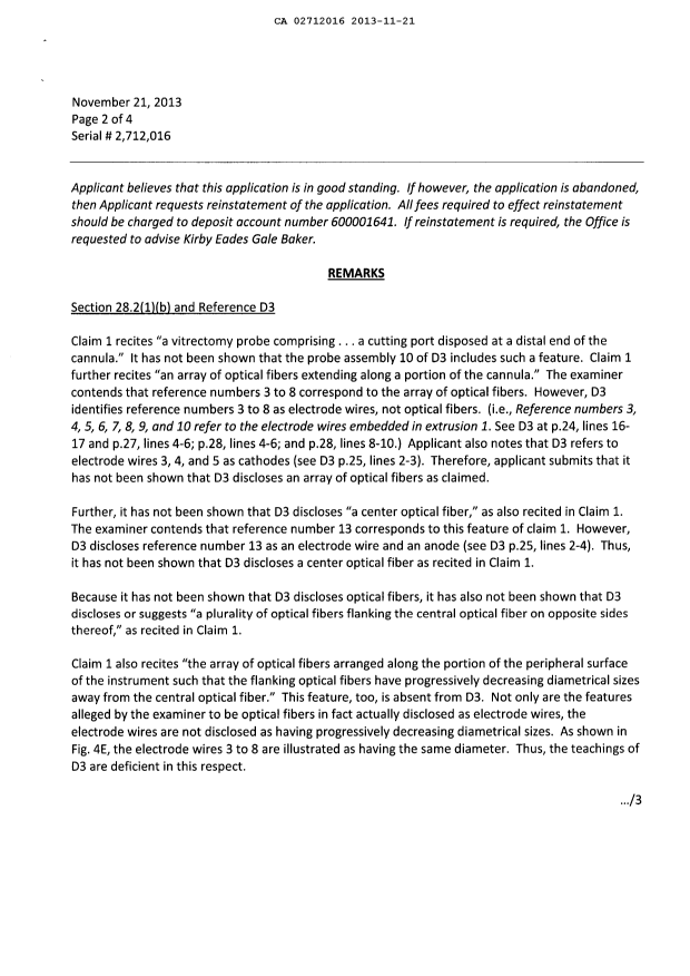 Canadian Patent Document 2712016. Prosecution-Amendment 20131121. Image 2 of 6