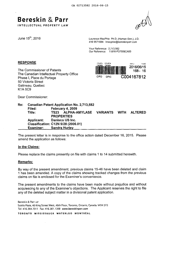 Canadian Patent Document 2713582. Prosecution-Amendment 20151215. Image 1 of 11