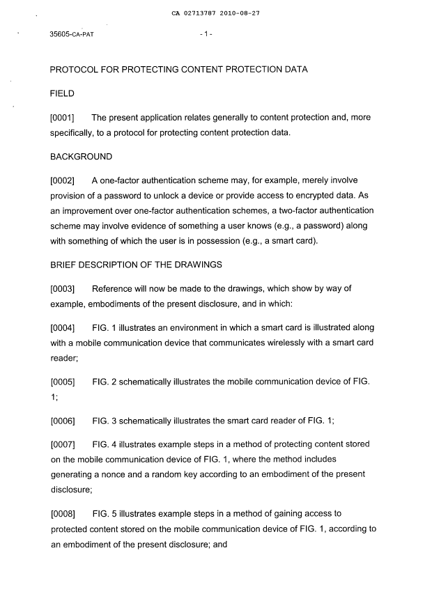 Canadian Patent Document 2713787. Description 20091227. Image 1 of 15