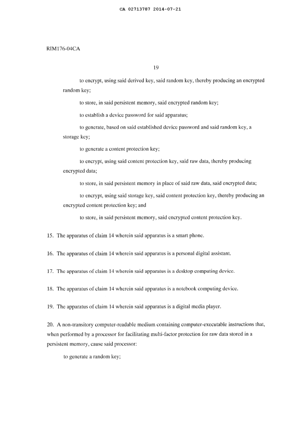 Document de brevet canadien 2713787. Revendications 20131221. Image 4 de 5
