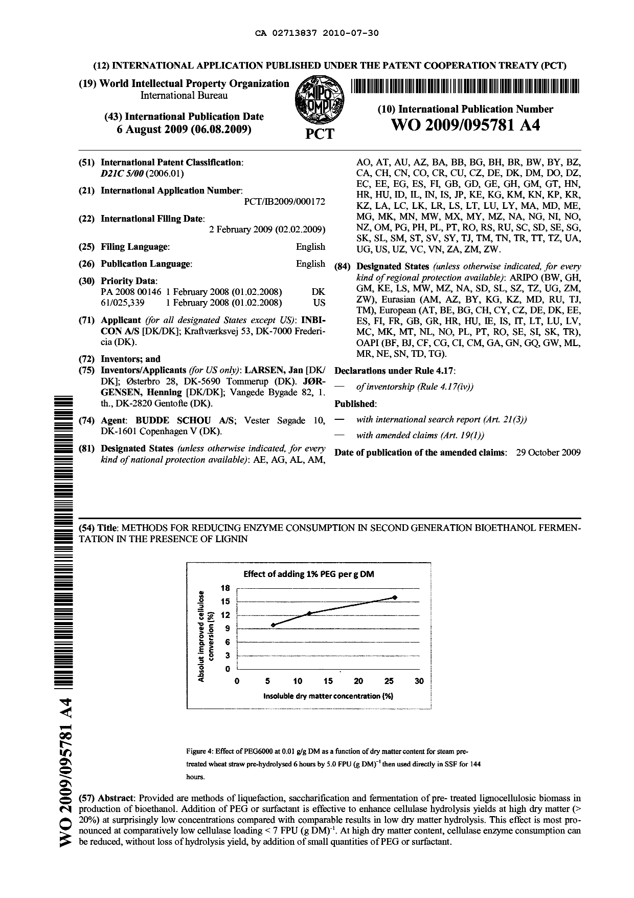 Document de brevet canadien 2713837. Abrégé 20091230. Image 1 de 1