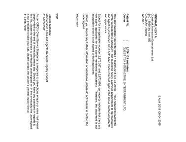 Canadian Patent Document 2714224. Correspondence 20150408. Image 1 of 3