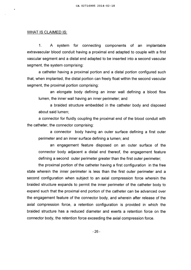 Document de brevet canadien 2716995. Revendications 20131218. Image 1 de 6