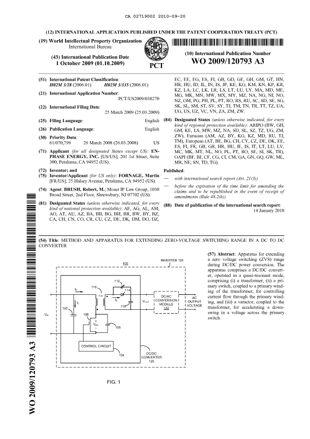 Document de brevet canadien 2719002. Abrégé 20091220. Image 1 de 1