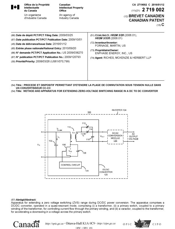 Document de brevet canadien 2719002. Page couverture 20141215. Image 1 de 1