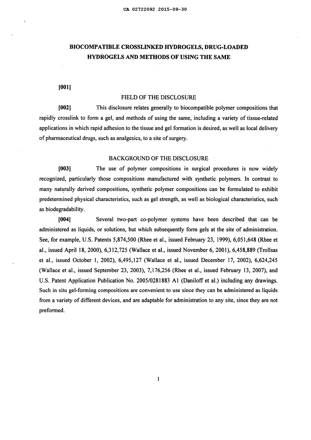 Canadian Patent Document 2722092. Description 20150930. Image 1 of 91