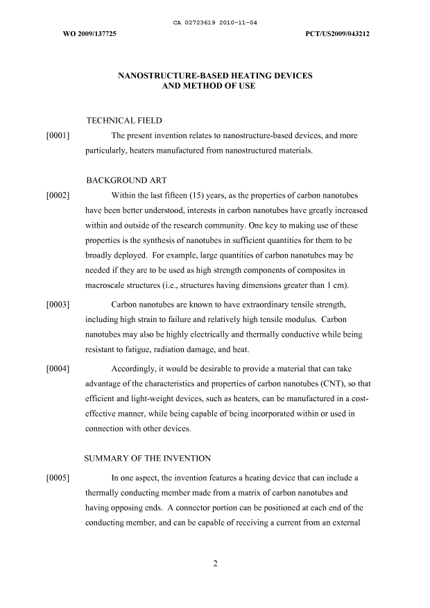 Canadian Patent Document 2723619. Description 20091204. Image 1 of 26