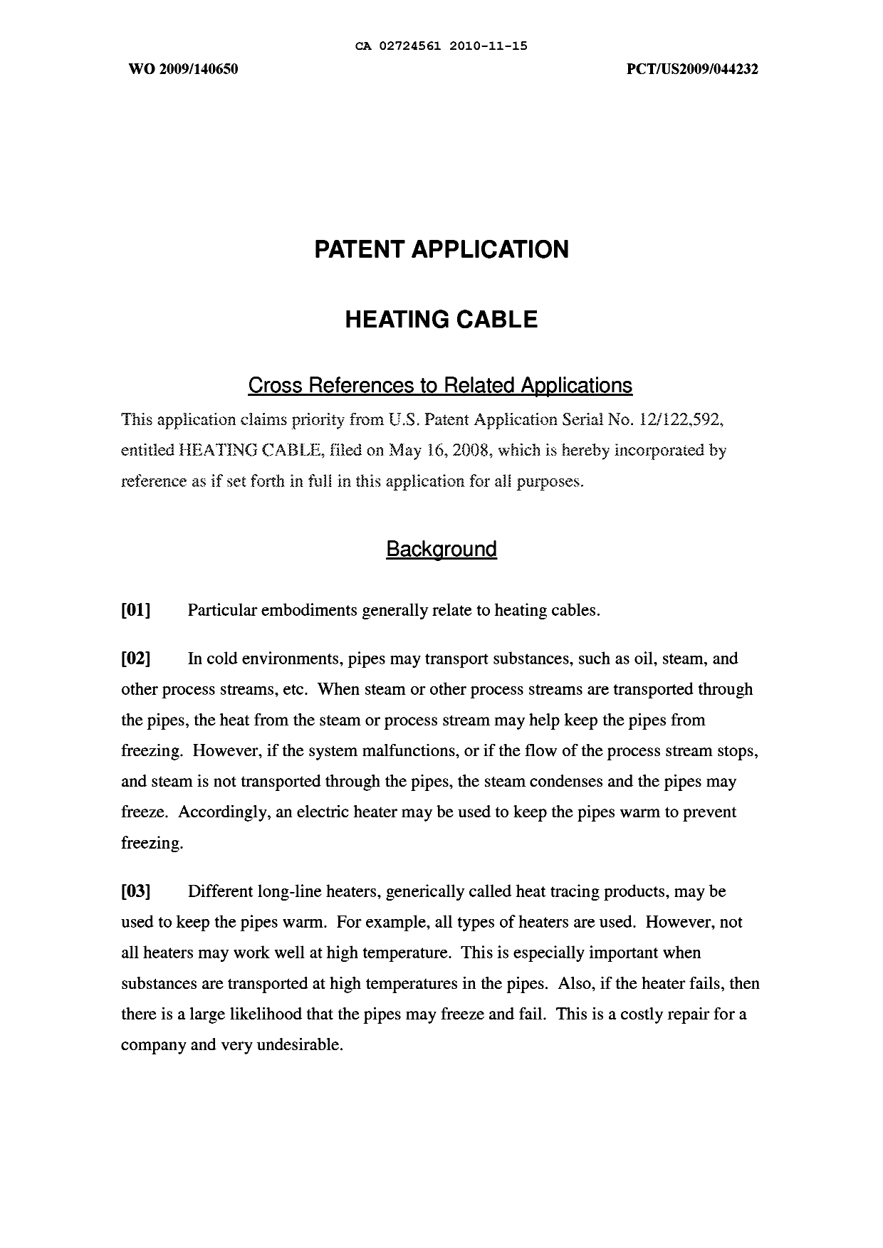 Canadian Patent Document 2724561. Description 20091215. Image 1 of 16