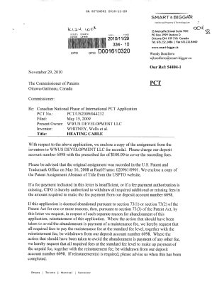 Document de brevet canadien 2724561. Cession 20091229. Image 1 de 6