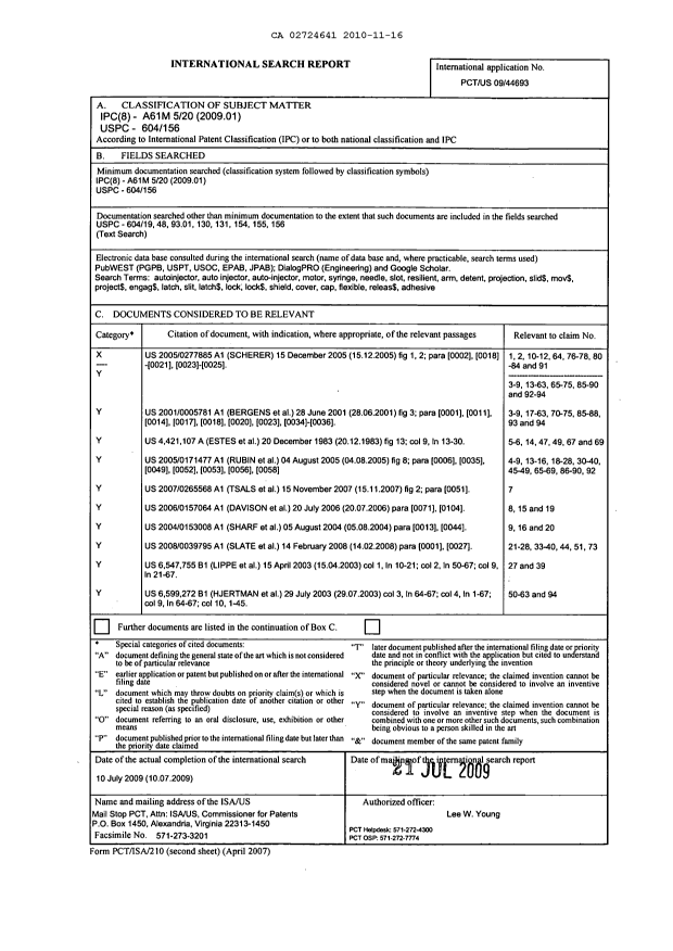 Canadian Patent Document 2724641. PCT 20091216. Image 1 of 24