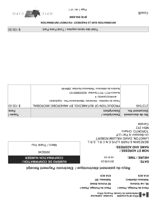 Document de brevet canadien 2727549. Taxes 20121223. Image 1 de 1