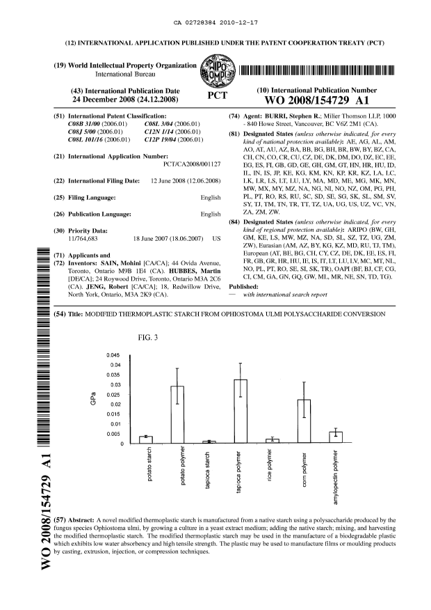 Document de brevet canadien 2728384. Abrégé 20101217. Image 1 de 1