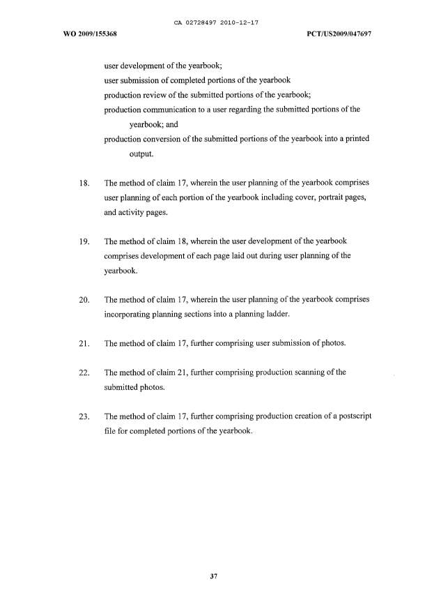 Document de brevet canadien 2728497. Revendications 20101217. Image 3 de 3