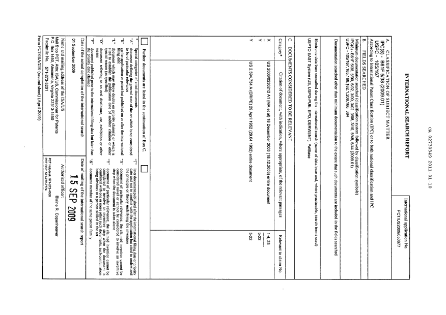 Canadian Patent Document 2730349. PCT 20110110. Image 1 of 7