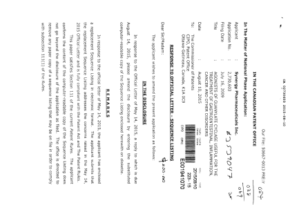 Canadian Patent Document 2730603. Prosecution-Amendment 20141210. Image 1 of 2