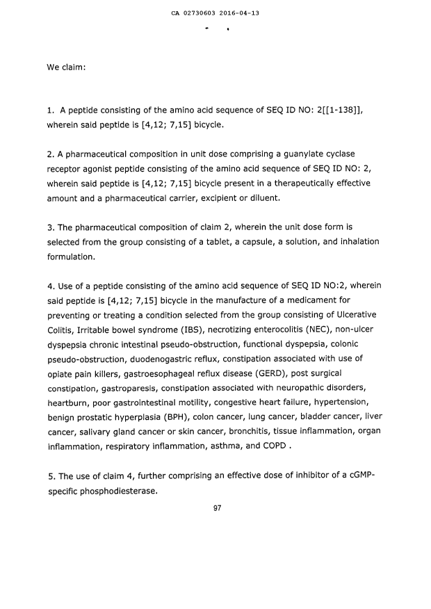 Document de brevet canadien 2730603. Revendications 20151213. Image 1 de 2