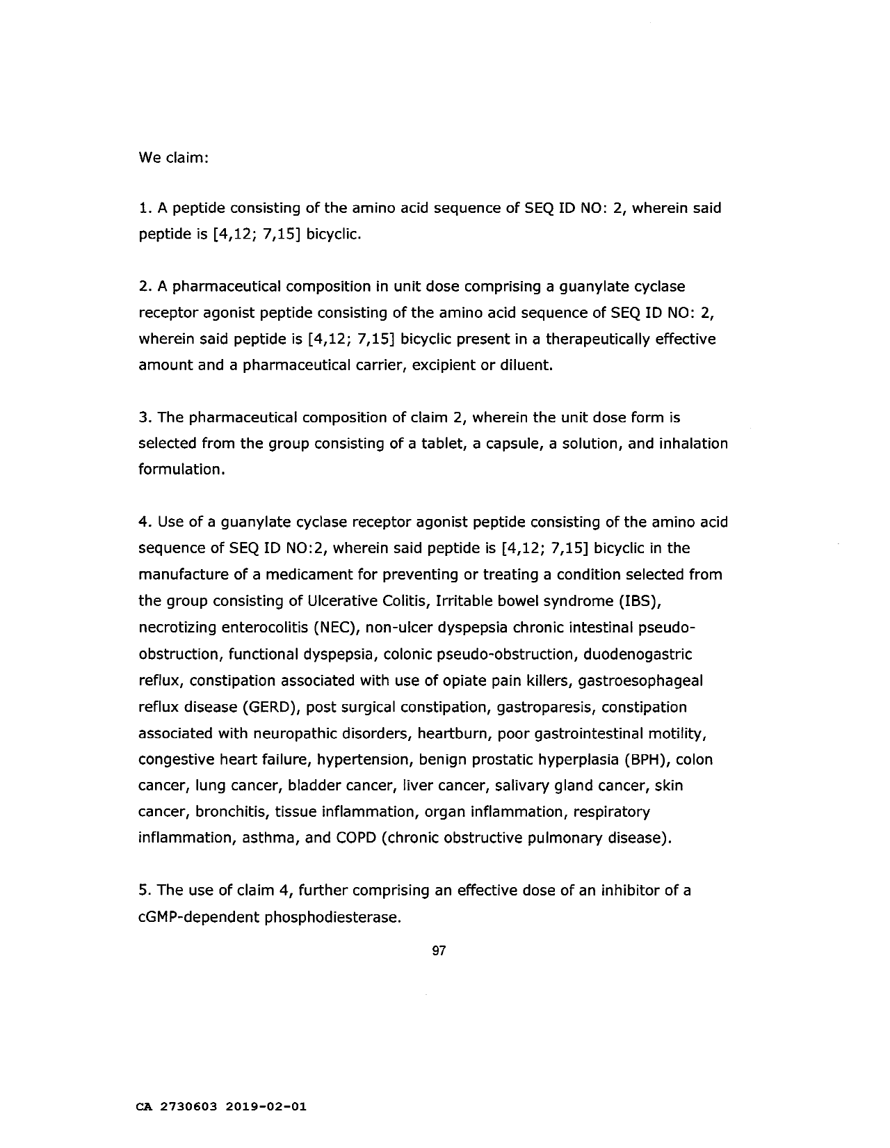 Document de brevet canadien 2730603. Revendications 20181201. Image 1 de 2