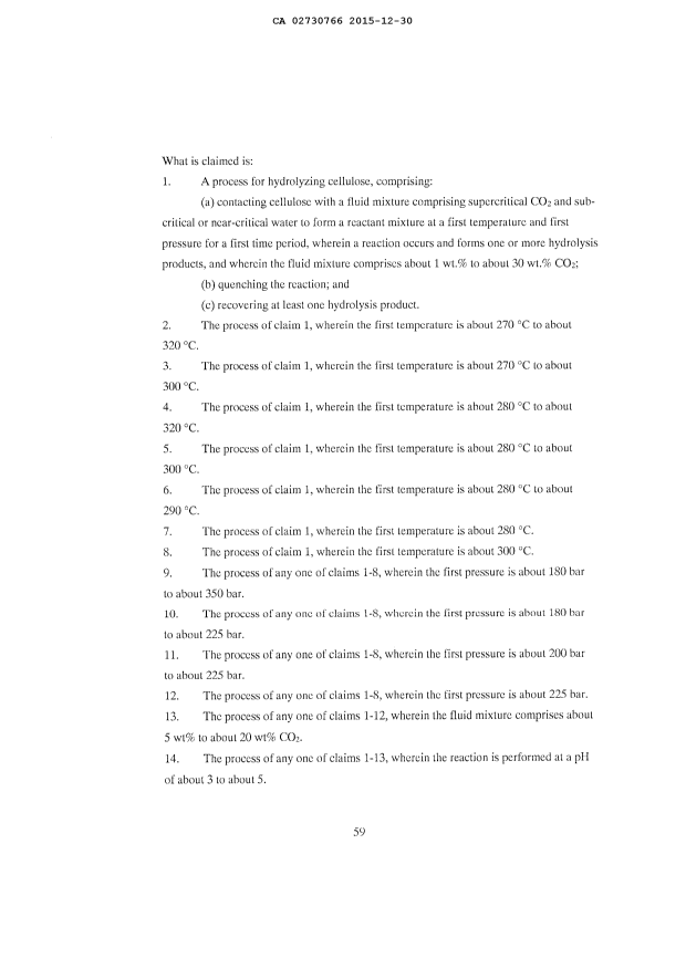 Document de brevet canadien 2730766. Revendications 20151230. Image 1 de 4