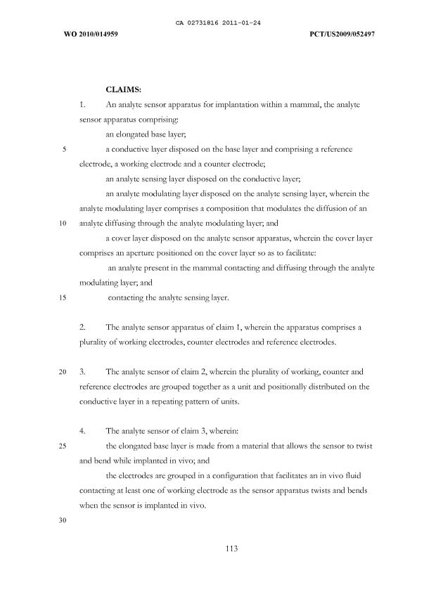 Document de brevet canadien 2731816. Revendications 20110124. Image 1 de 9