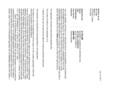 Canadian Patent Document 2732386. Prosecution-Amendment 20101213. Image 1 of 3