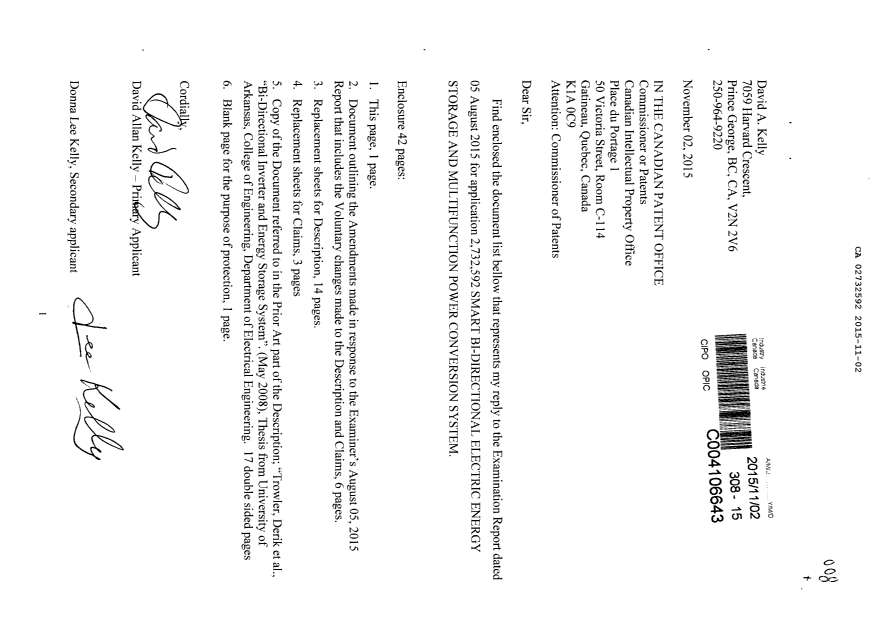 Document de brevet canadien 2732592. Poursuite-Amendment 20141202. Image 1 de 58