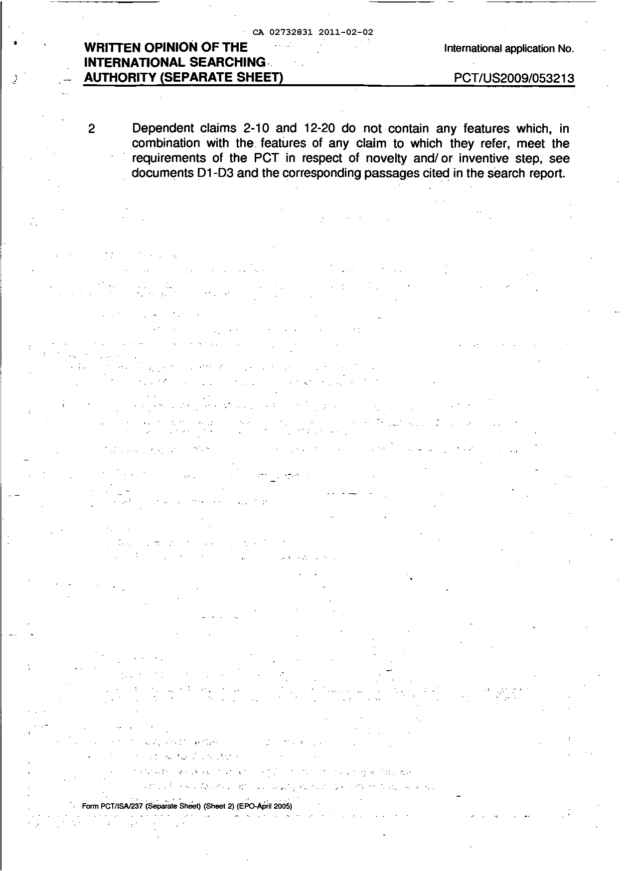 Canadian Patent Document 2732831. PCT 20101202. Image 8 of 8