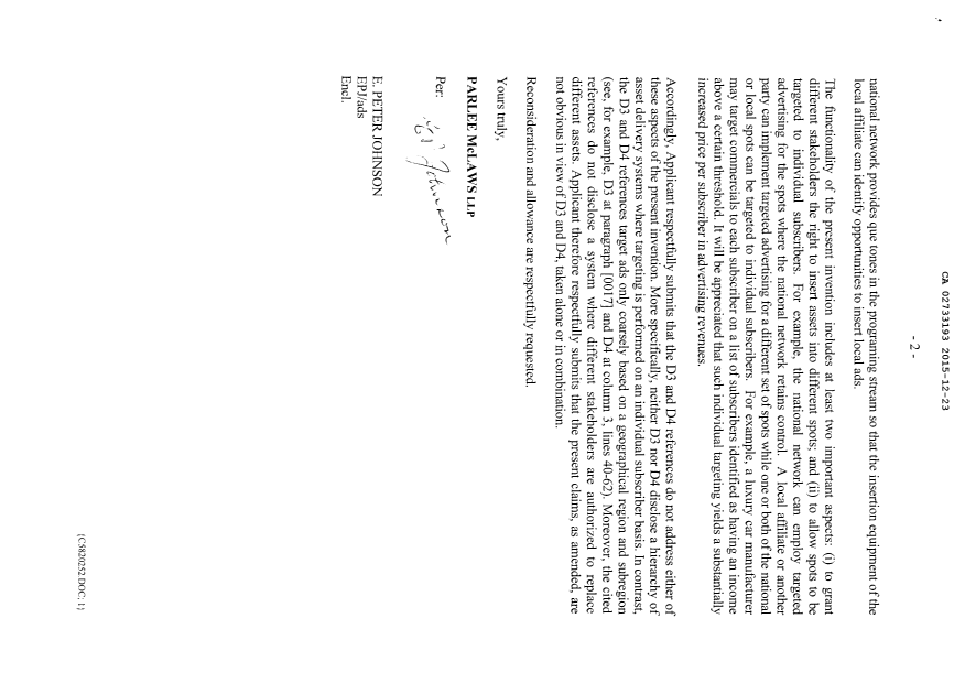Document de brevet canadien 2733193. Poursuite-Amendment 20141223. Image 2 de 16