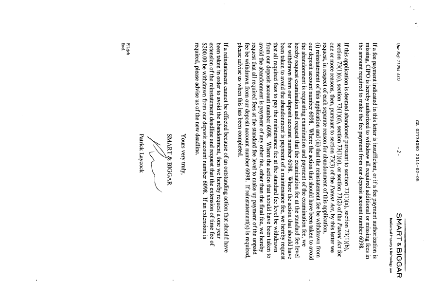 Canadian Patent Document 2734080. Prosecution-Amendment 20131205. Image 2 of 19