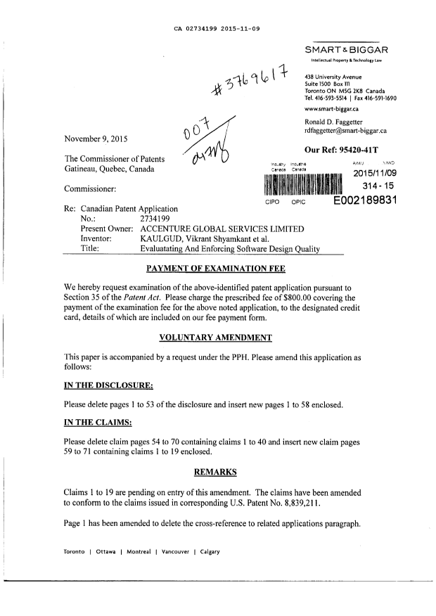 Canadian Patent Document 2734199. Prosecution-Amendment 20151109. Image 1 of 75