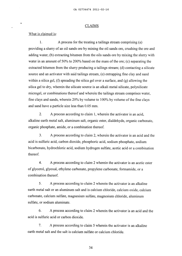 Document de brevet canadien 2734474. Revendications 20110217. Image 1 de 2