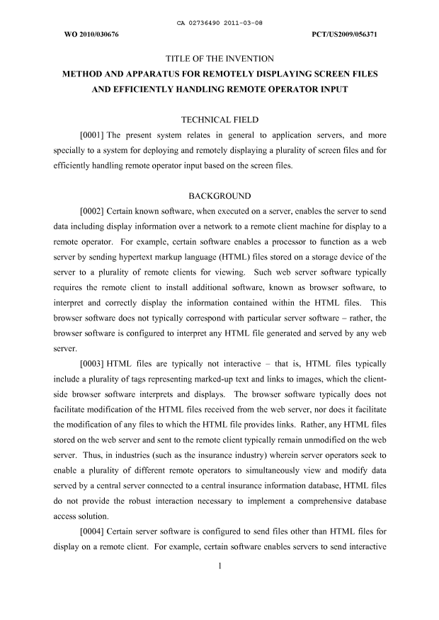 Canadian Patent Document 2736490. Description 20131212. Image 1 of 27